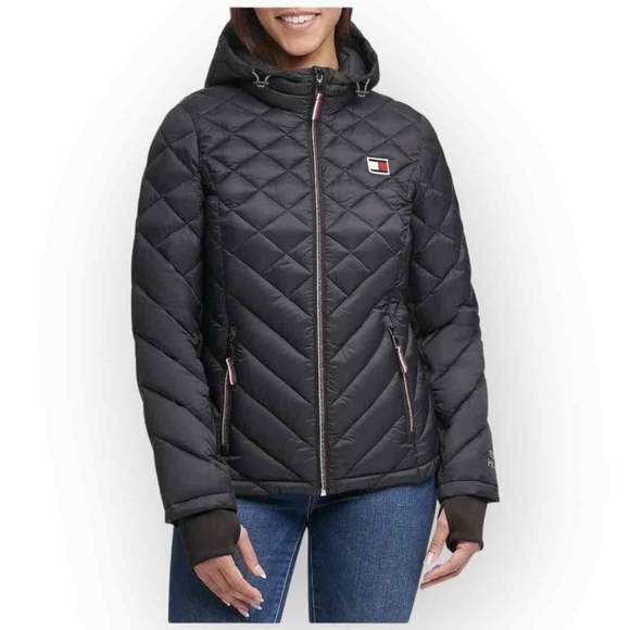 Tommy Hilfiger Jackets & Blazers - Tommy Hilfiger Women’s Hooded Zip Front Jacket - Black, Packable